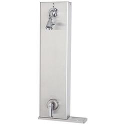 Two Handle Single Function Shower Faucet in Stainless Steel