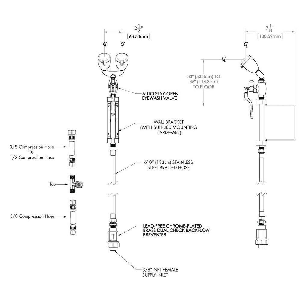 Speakman Rough Chrome Plated Eye Wash and Drench Hose Attachment 
