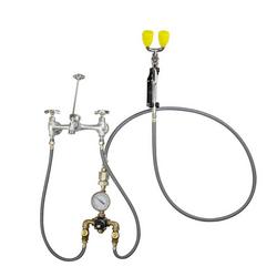 Combination Service Sink Faucet and Fixed Mount Eyewash with SE-370 Thermostatic Mixing Valve 2.32 gpm, 14.4 lbs