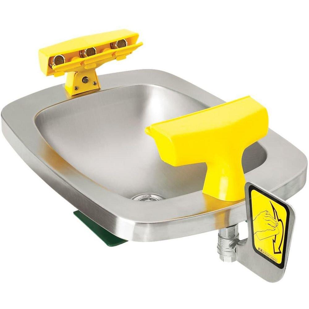 Speakman Stainless Steel Wall-Mounted Rectangular Eye/Face Wash Stainless Steel Bowl, 15lbs 