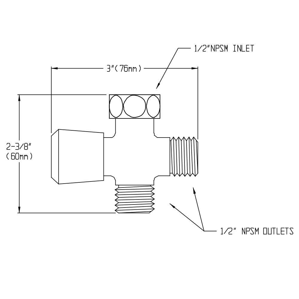 Speakman Polished Chrome Tub and Shower Diverter Valve 