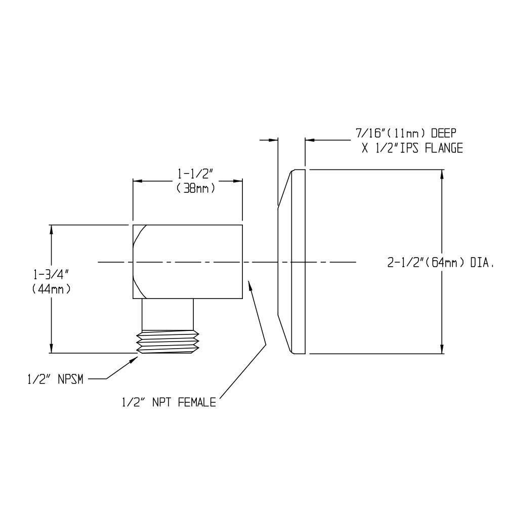 Speakman Polished Chrome Supply Elbow with Wall Flange 