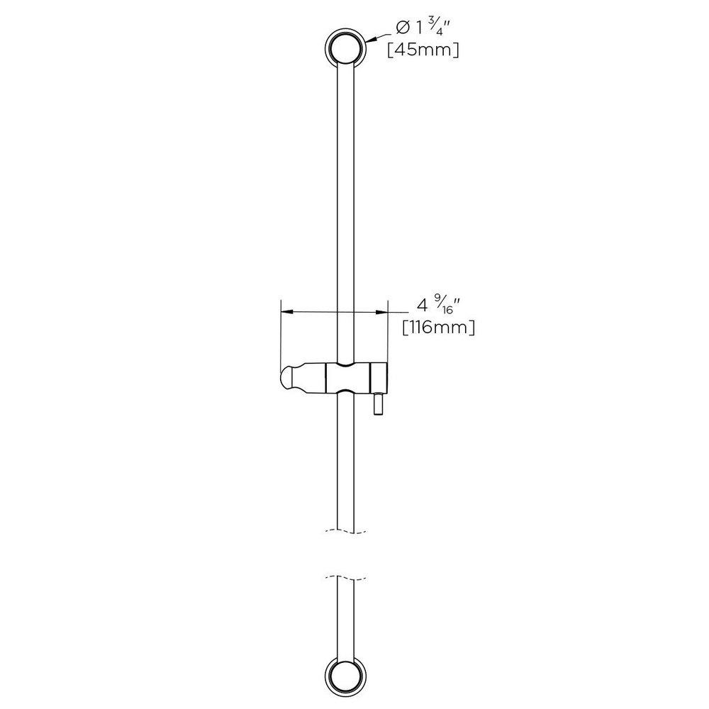 Speakman Polished Chrome Slide Bar with Mounting Screw 