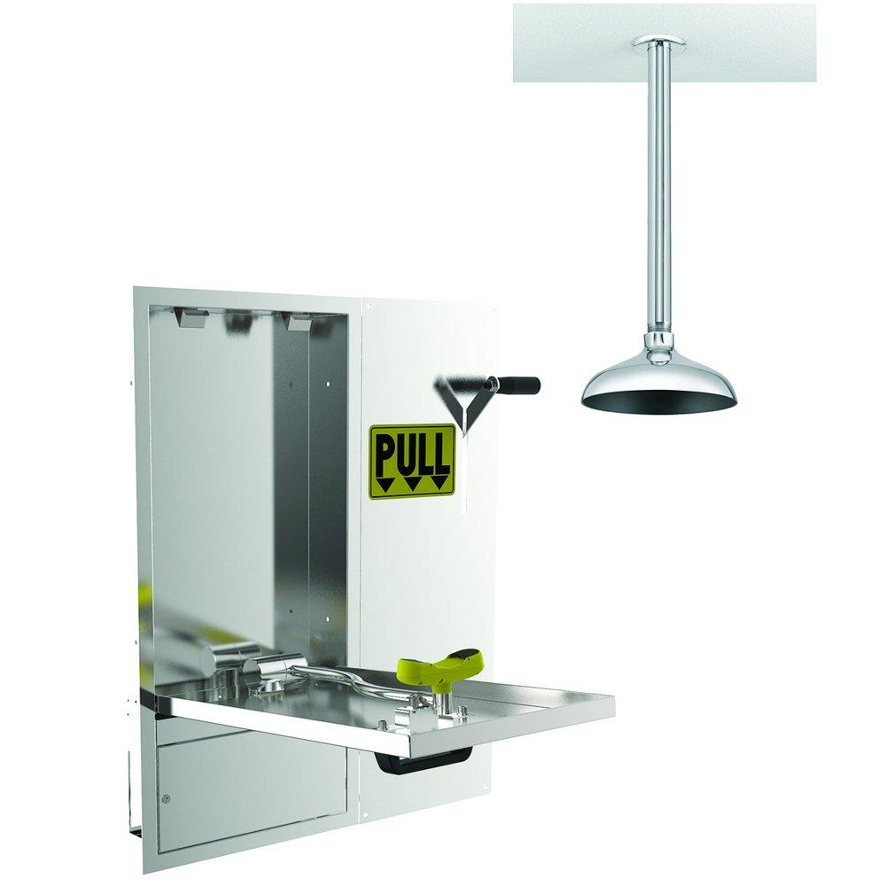 Speakman Stainless Steel Wall Mount Swing Down Eyewash Stainless Steel Cabinet 