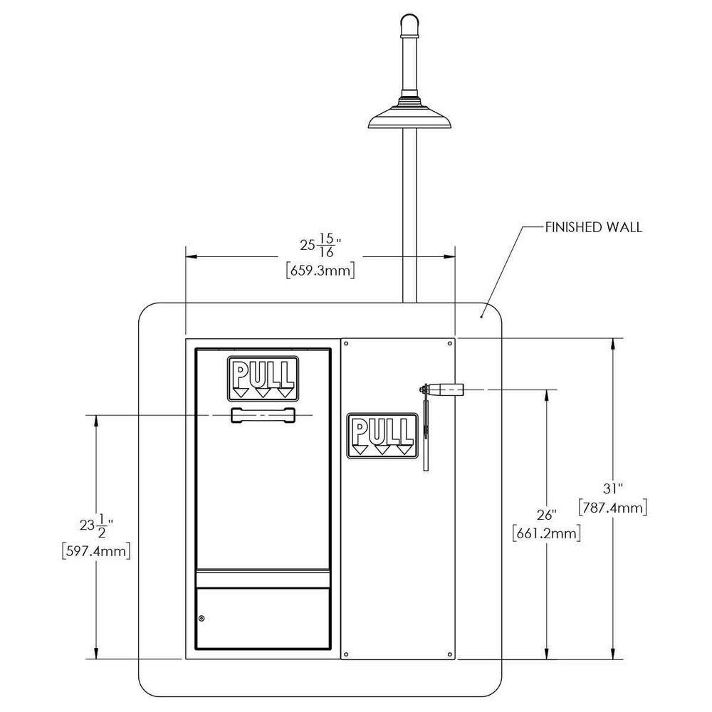 Speakman Stainless Steel Wall-Mounted Laboratory Eyewash and 8in. Drench Shower, 34lbs 