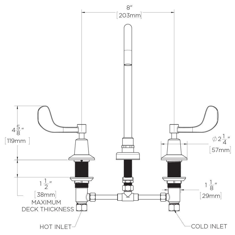 Speakman Polished Chrome Double Wristblade Handle Widespread Bathroom Sink Faucet 