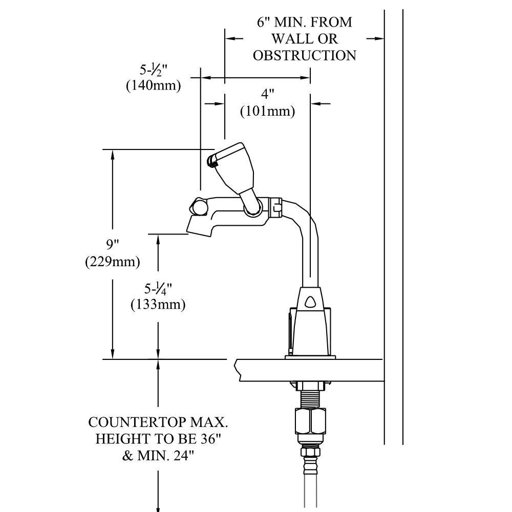Speakman Polished Chrome Battery Sensor Gooseneck Faucet Eyewash 