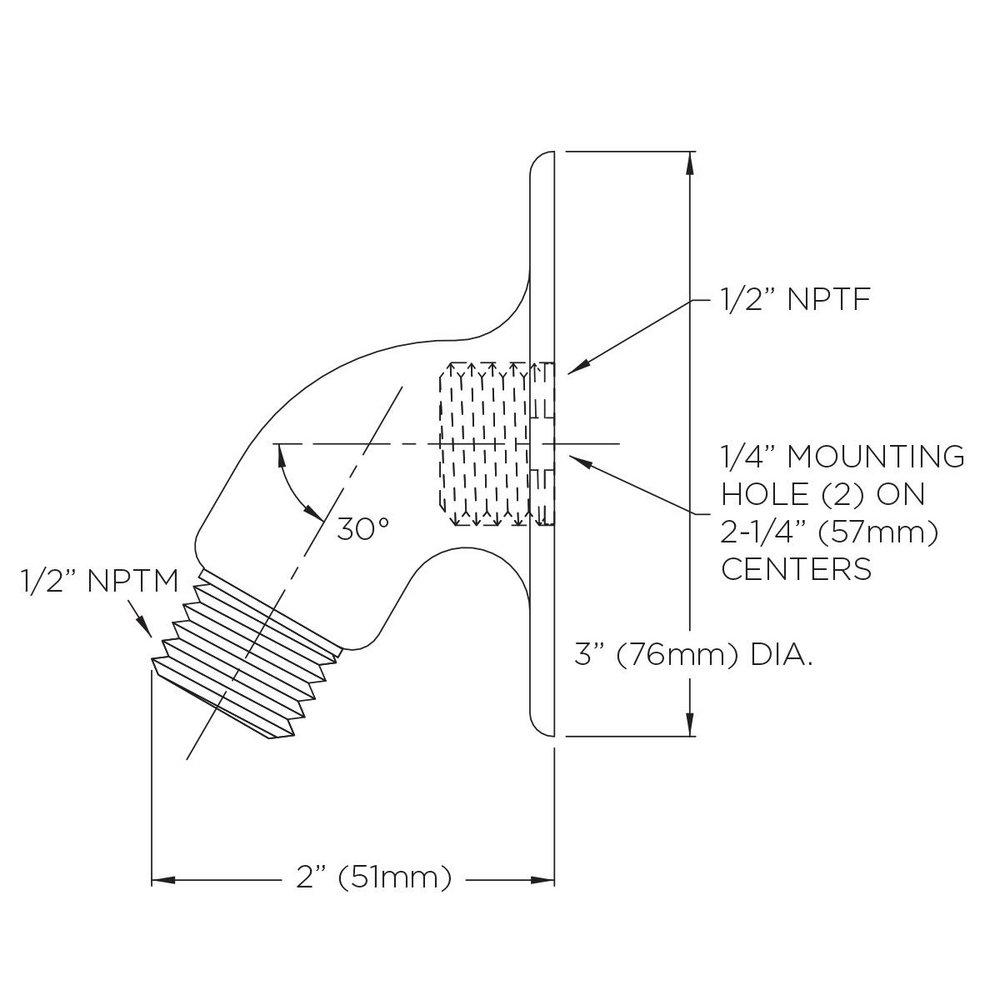 Speakman Polished Chrome 7 in. Brass Shower Arm 