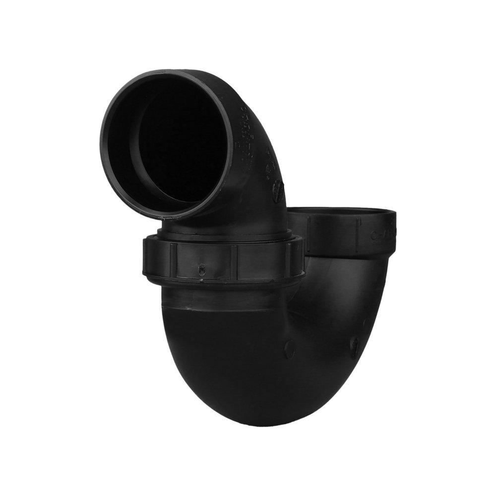 Black ABS DWV Union P-Trap With Plastic Nut 