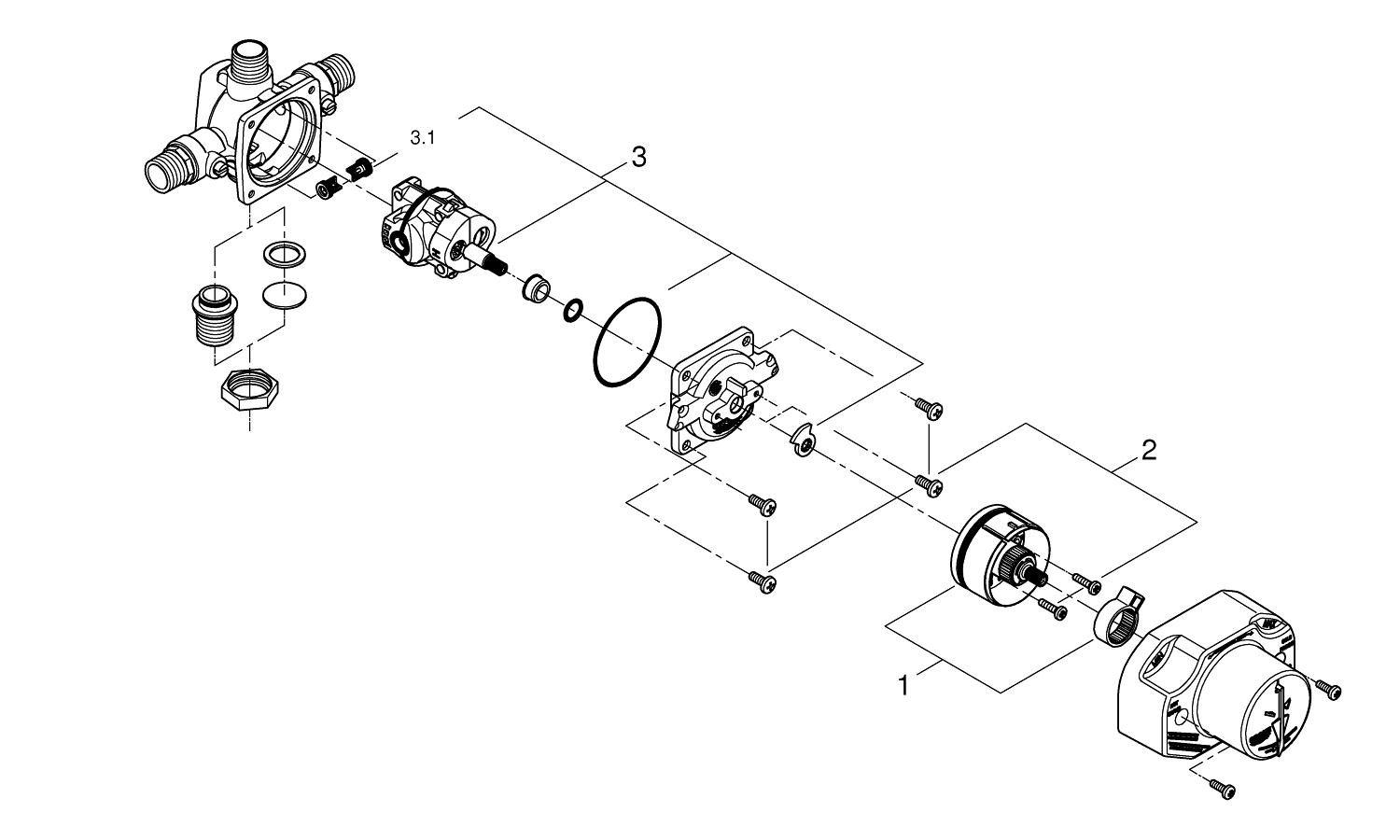 GROHE MNPT and Copper Sweat Pressure Balancing Valve 
