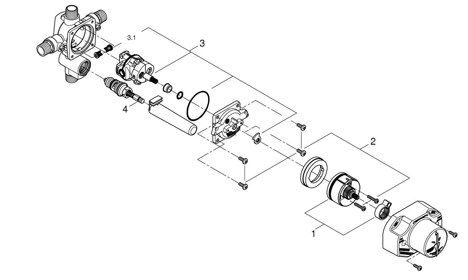 GROHE MNPT and Copper Sweat Pressure Balancing Valve 