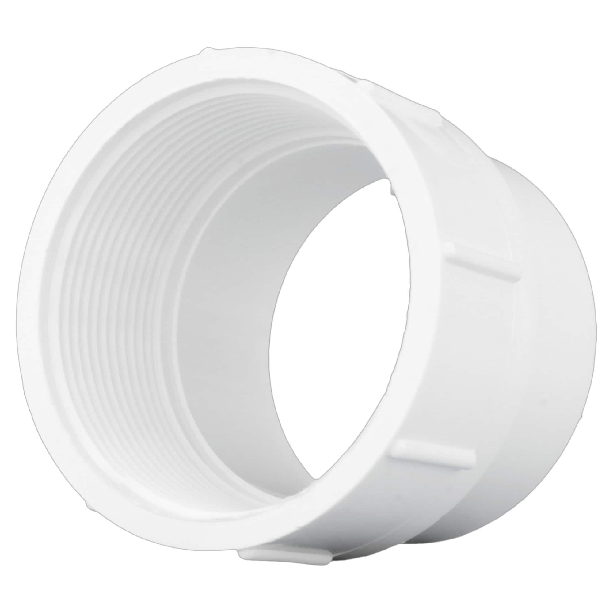 White Spigot x FNPT PVC DWV Cleanout Adapter 