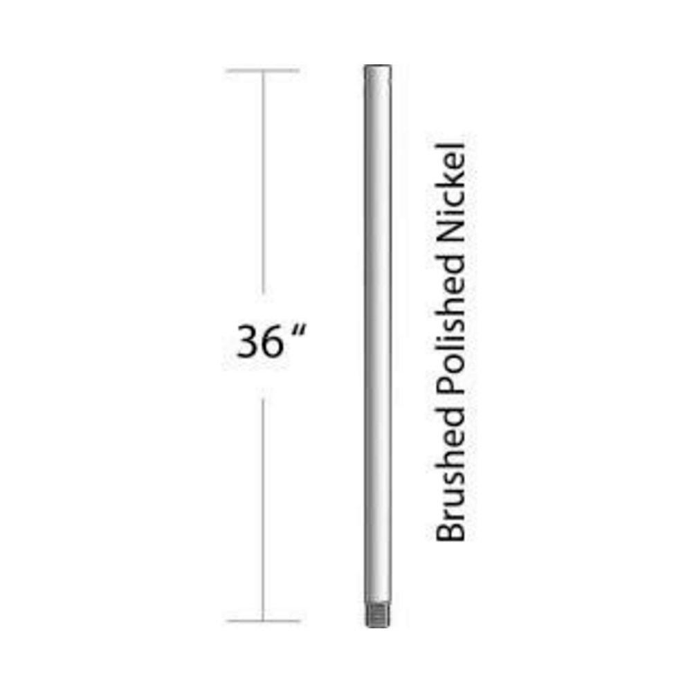 Craftmade Brushed Polished Nickel 36 in. Ceiling Fan Down Rod 