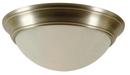 60W 3-Light Medium E-26 Base Flushmount Ceiling Fixture with Alabaster Glass in Satin Brushed Nickel