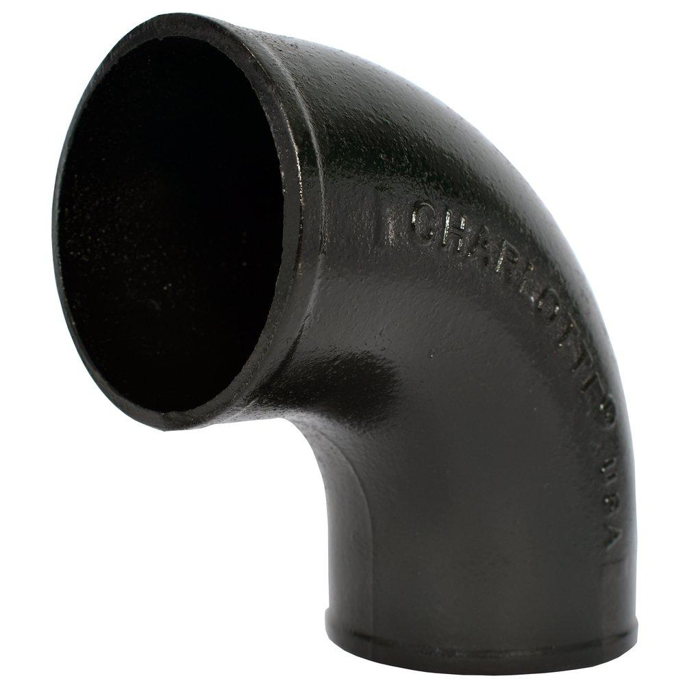 Black No Hub 90 Degree Cast Iron 1/4 Bend 