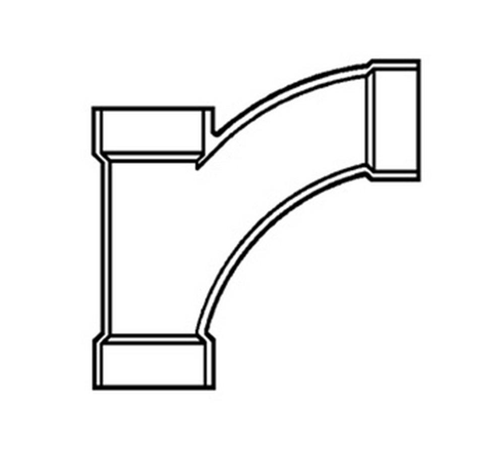 White Hub PVC DWV Combination Wye with 1/8 Degree Bend 