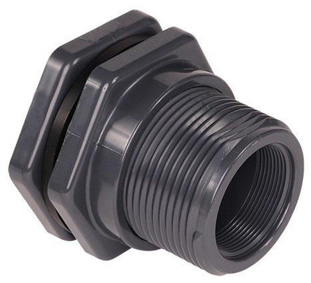 1 in. Slip x Female Straight PVC Bulkhead Fitting with EPDM Gasket