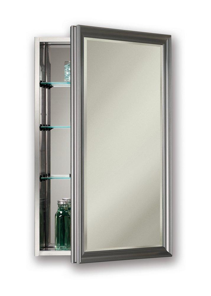 Jensen Brushed 25 in. Recessed Mount Medicine Cabinet 