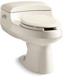 1 gpf Elongated Wall Mount Toilet in Almond with Left-Hand Trip Lever