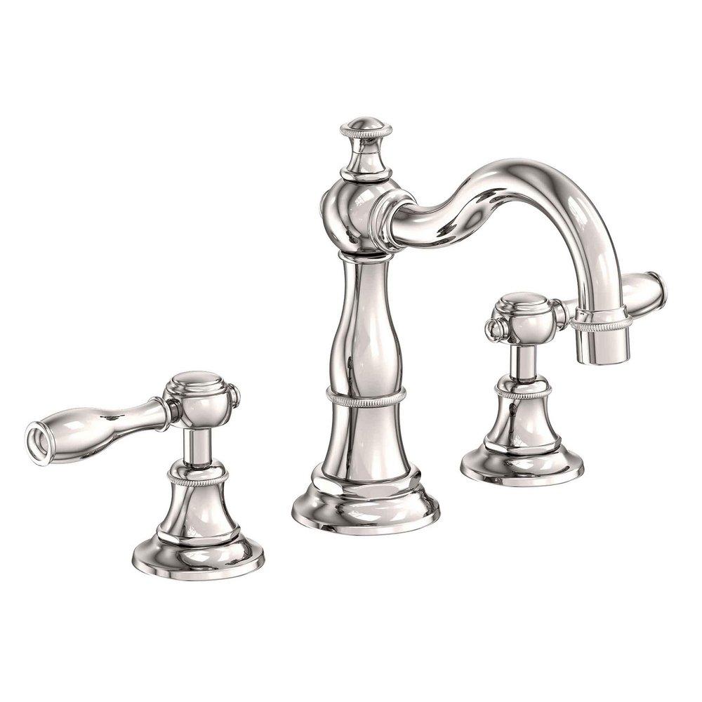 Newport Brass Polished Nickel - Natural Two Handle Widespread Bathroom Sink Faucet Lever Handle 
