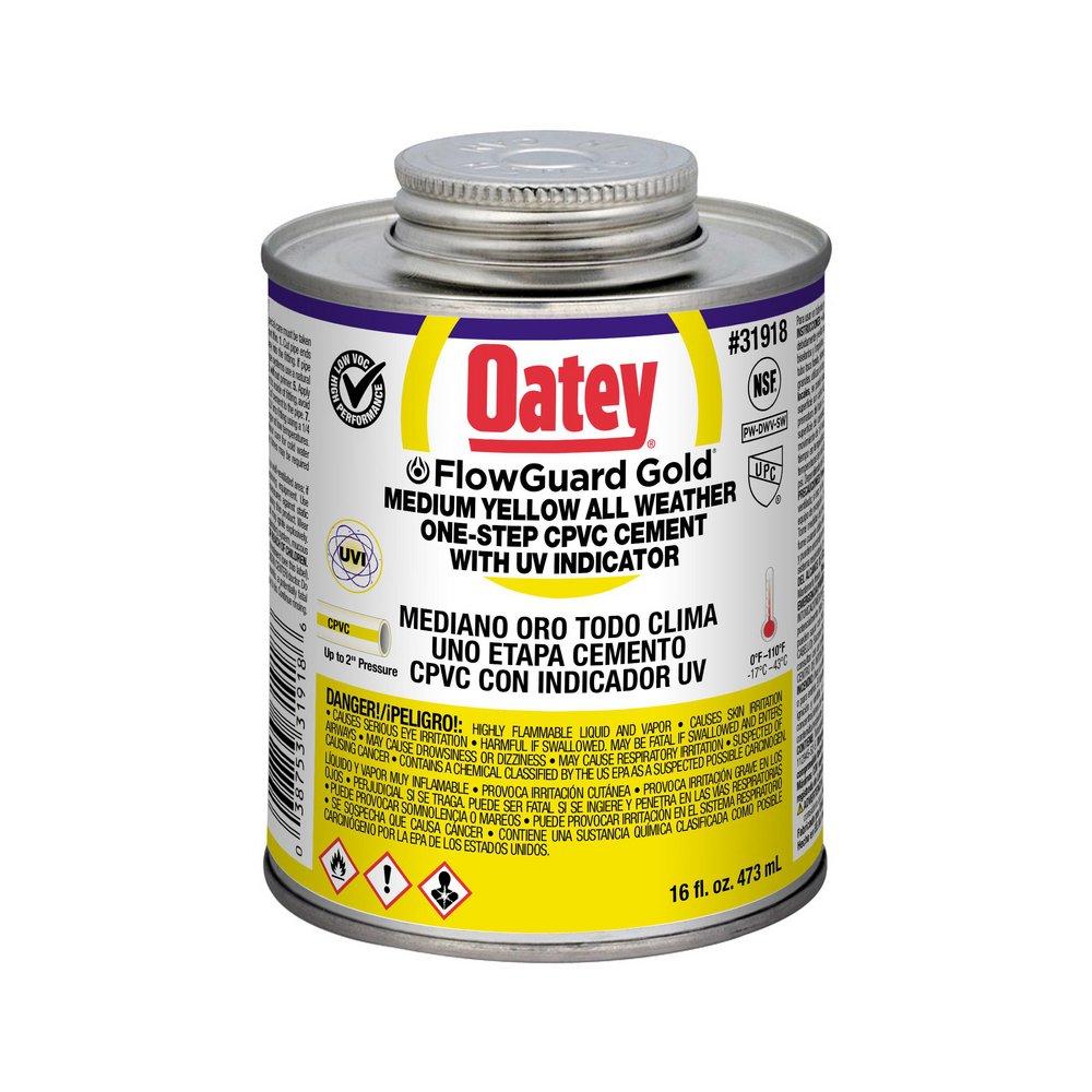 Oatey&reg; Gold Fast Set Plastic Yellow Pipe Cement 
