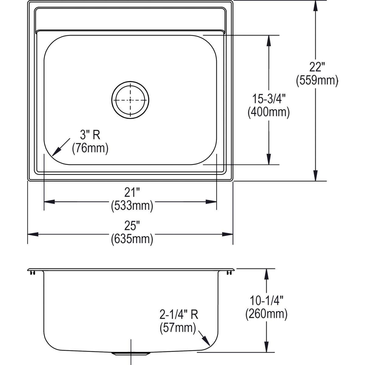 Elkay Lustrous Satin 30-1/2 x 18-1/2 in. No Hole Stainless Steel Single Bowl Undermount Kitchen Sink 