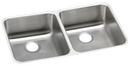 Elkay Lustrous Satin 30-3/4 x 18-1/2 in. No Hole Stainless Steel Double Bowl Undermount Kitchen Sink 
