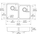 Elkay Lustrous Satin 31-1/4 x 20-1/2 in. Stainless Steel Double Bowl Undermount Kitchen Sink 