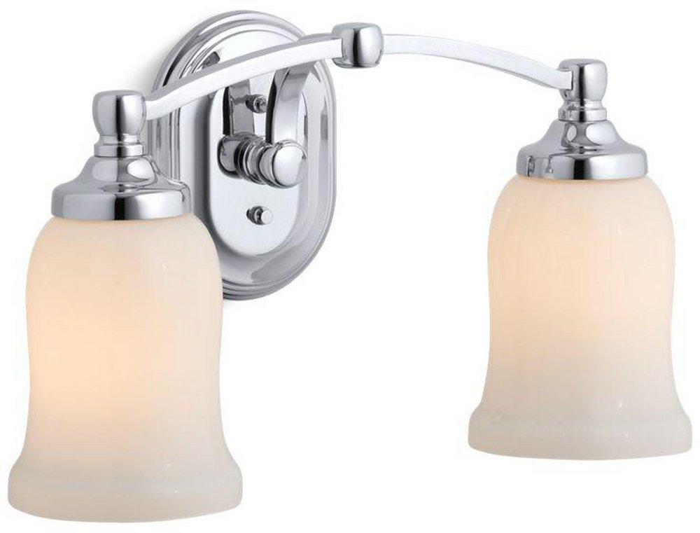 KOHLER Polished Chrome 8-11/16 in. 100W 2-Light Vanity Light 