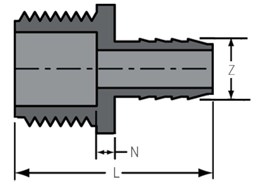 Grey Socket Fusion x MPT Brass PP-RCT Adapter 
