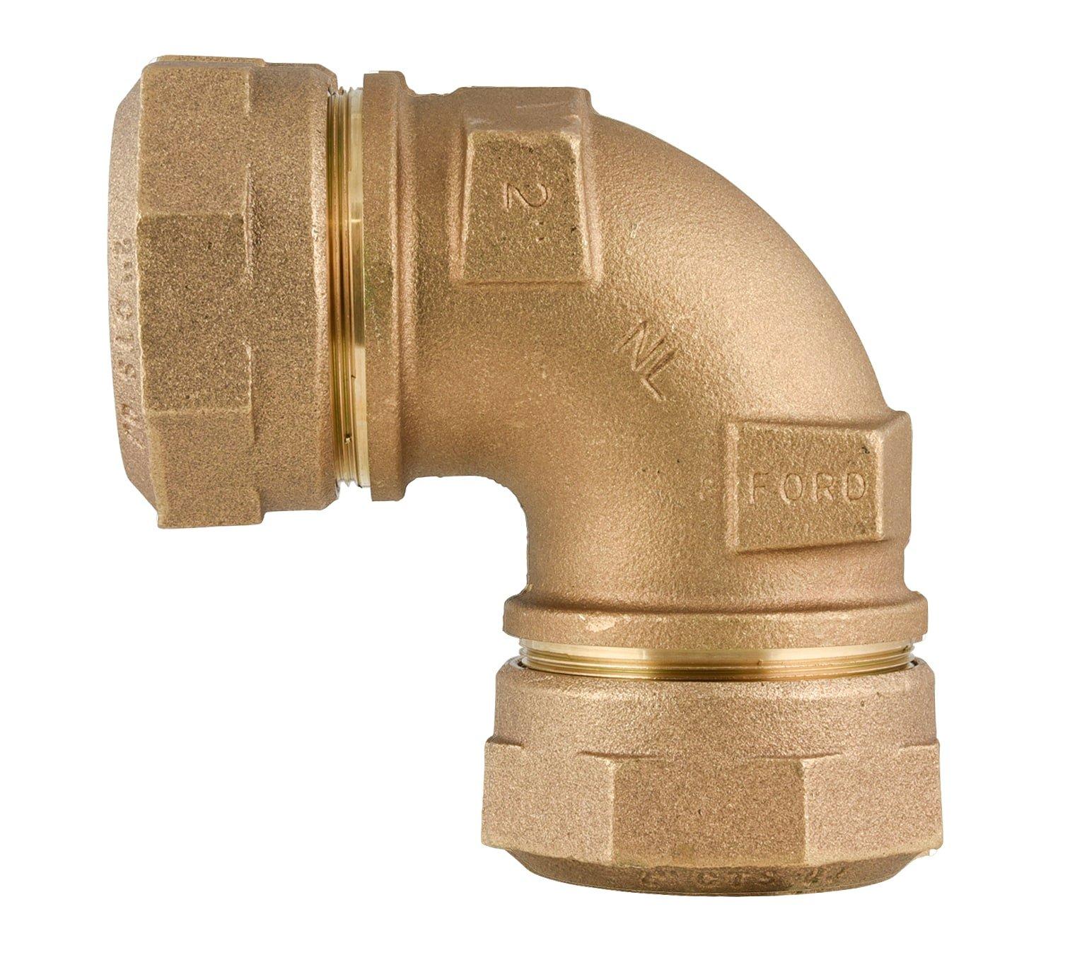 Ford Meter Box Quick Joint Brass 90 Degree Elbow Coupling 