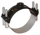 10 x 1 in. IP Black Electrocoated Ductile Iron Saddle with 18-8 and 304 Stainless Steel Strap and Bolt and EPDM Gasket