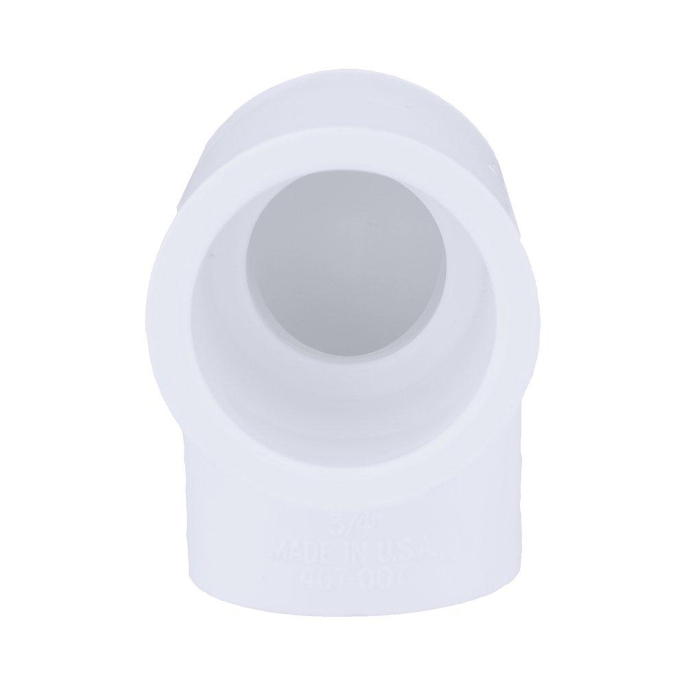 White PVC Schedule 40 90° Socket x FPT Elbow 