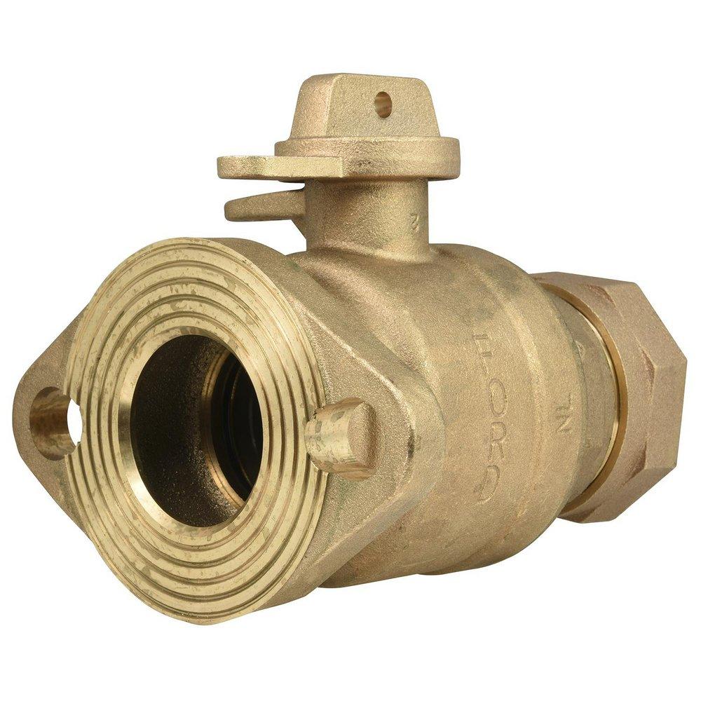 Ford Meter Box 2 in. Brass Straight Ball Flange Meter Valve 