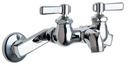 Chicago Faucets Polished Chrome Two Lever Handle Wall Mount Service Faucet 