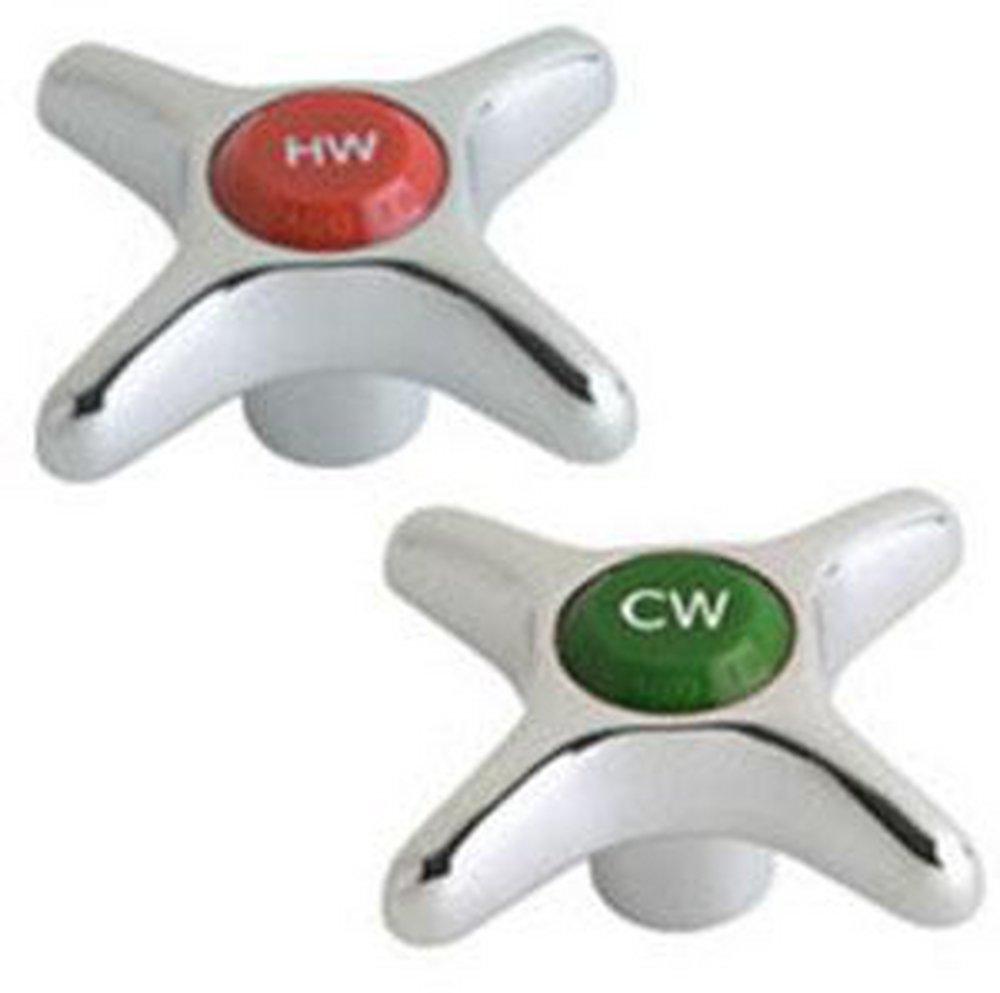 Chicago Faucets Polished Chrome 4-Arm Brass Handle 