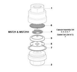 MST21/MST21H Balanced Pressure Thermostatic Steam Trap Capsule Assembly, SUB Capsule, 3 4 5 6 7