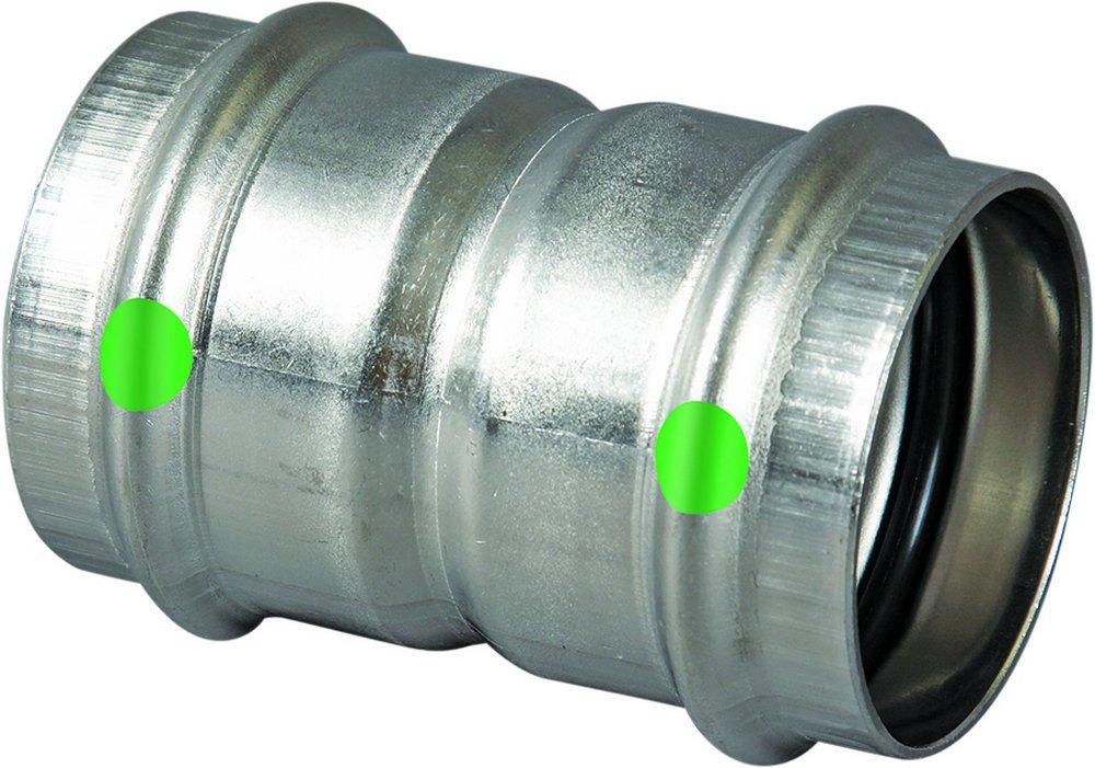 Viega 1/2 in. Press 316L Stainless Steel Coupling with Stop 