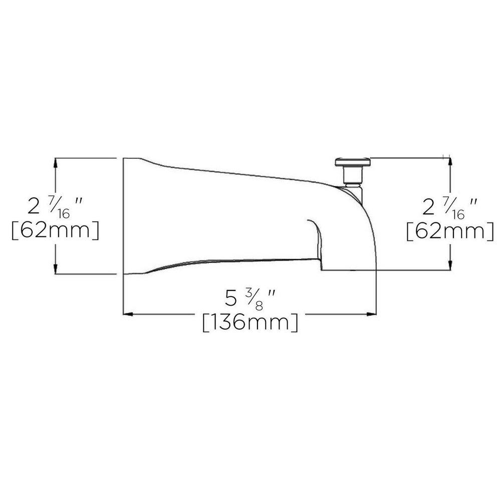 Speakman Polished Chrome 5-7/20 in. Diverter Tub Spout 