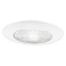 8 in. Shower Trim with Clear Fresnel Glass in White