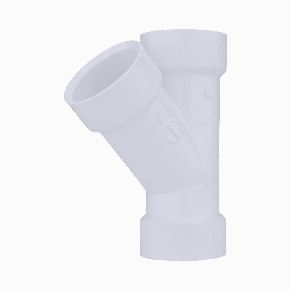 White PVC DWV Wye 