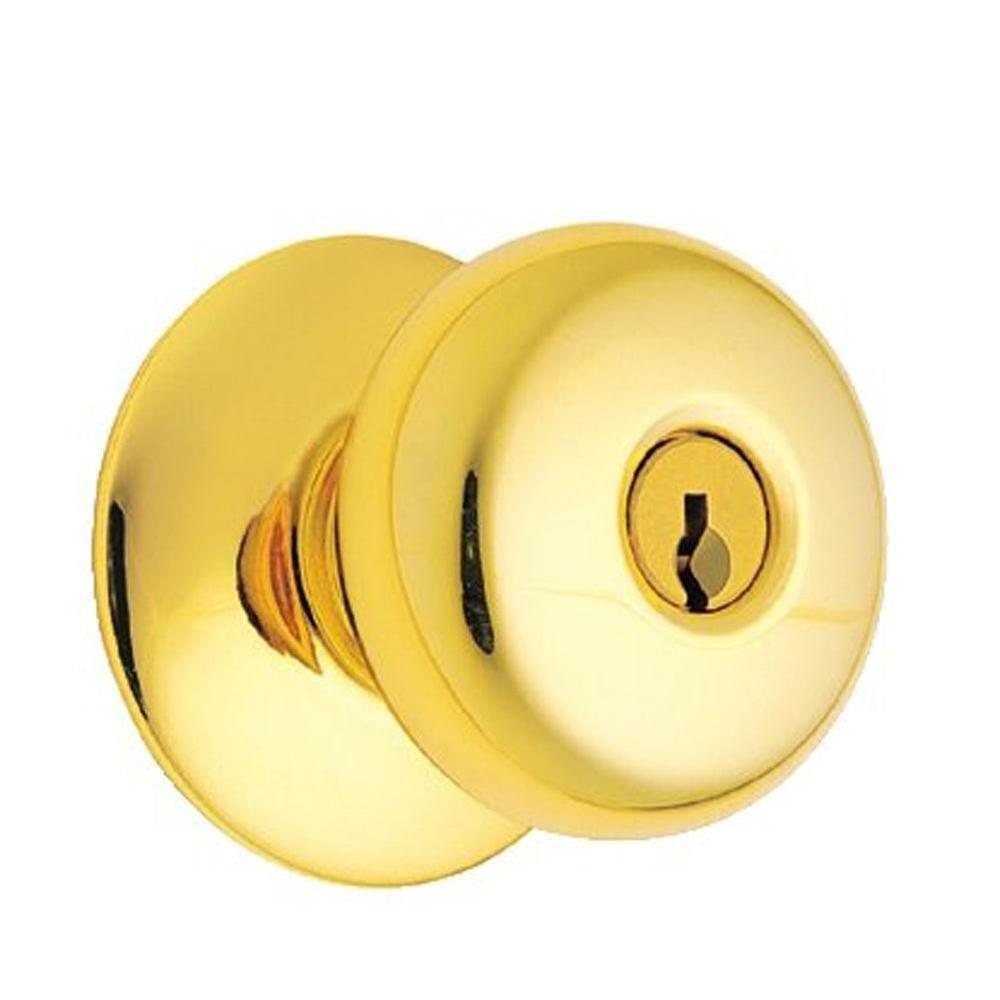Schlage&reg; Bright Brass A53PD PLY ENTR Lock Right Hand 605 