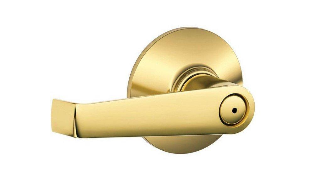 Schlage&reg; Bright Brass Bed and Bath Lock 
