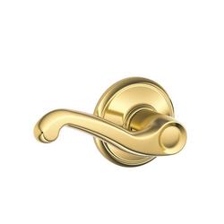 Lever with Wakefield Trim Hall and Closet Lock in Bright Brass