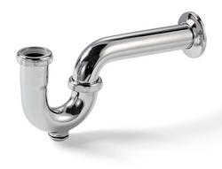 1-1/2 in. Brass P-Trap with Cleanout and Shallow Flange