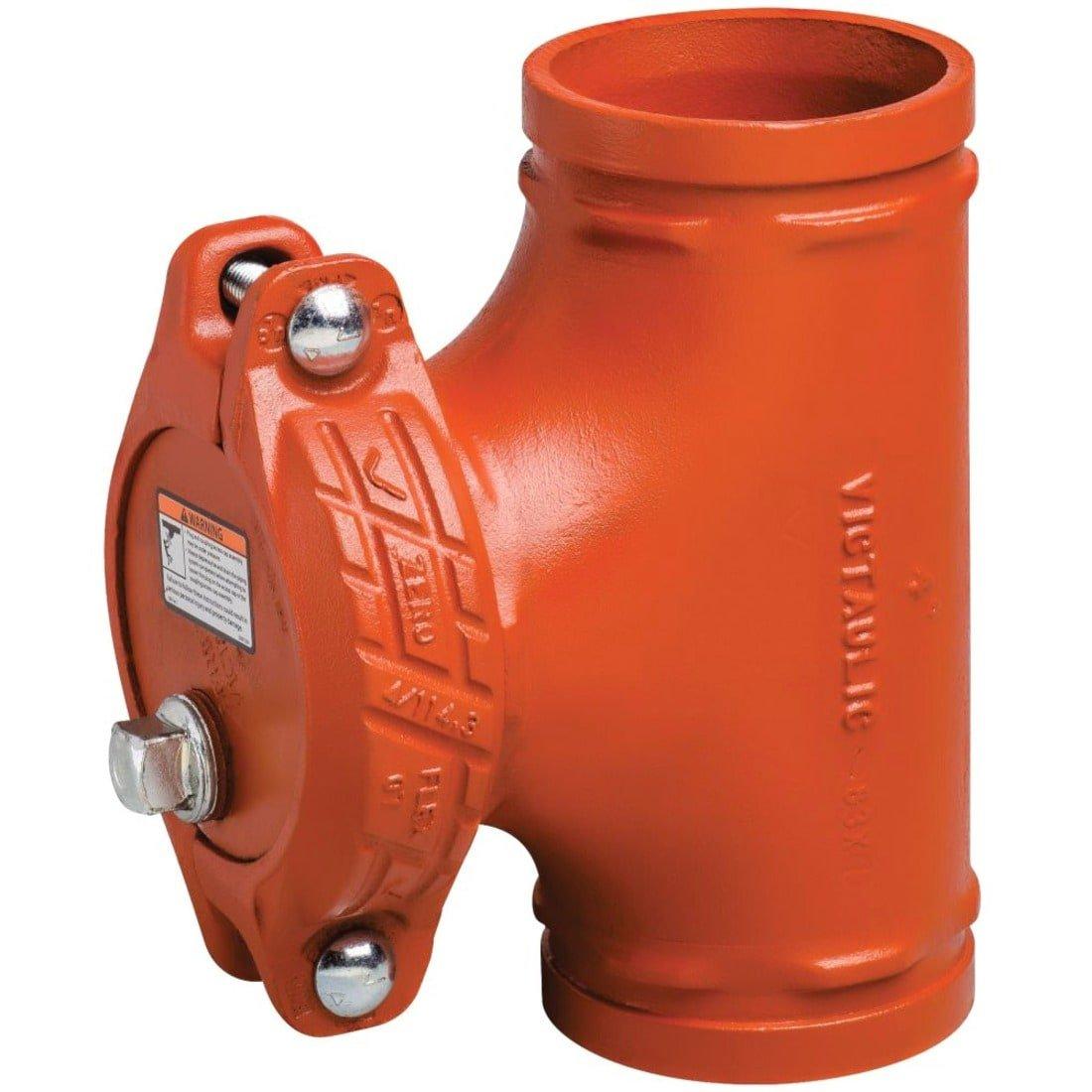 Victaulic Orange Grooved 600 psi Painted Ductile Iron Wye 