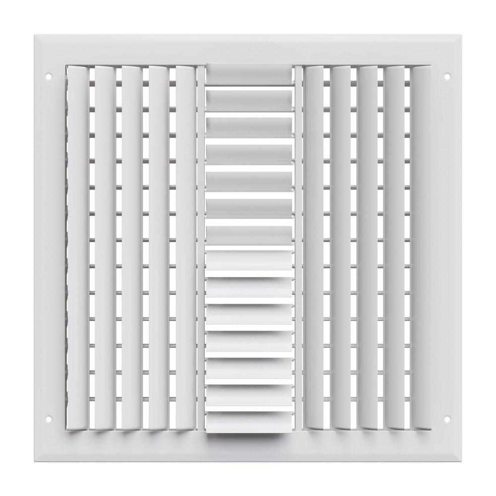 PROSELECT&reg; White 14 in. Residential Ceiling & Sidewall Register in White 4-way Aluminum 