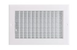 12 x 12 in. 1-Way Aluminum Adjustable Face Sidewall Register in White