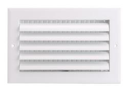 14 x 6 in. 1-Way Aluminum Curved Blade Ceiling & Sidewall Register in White