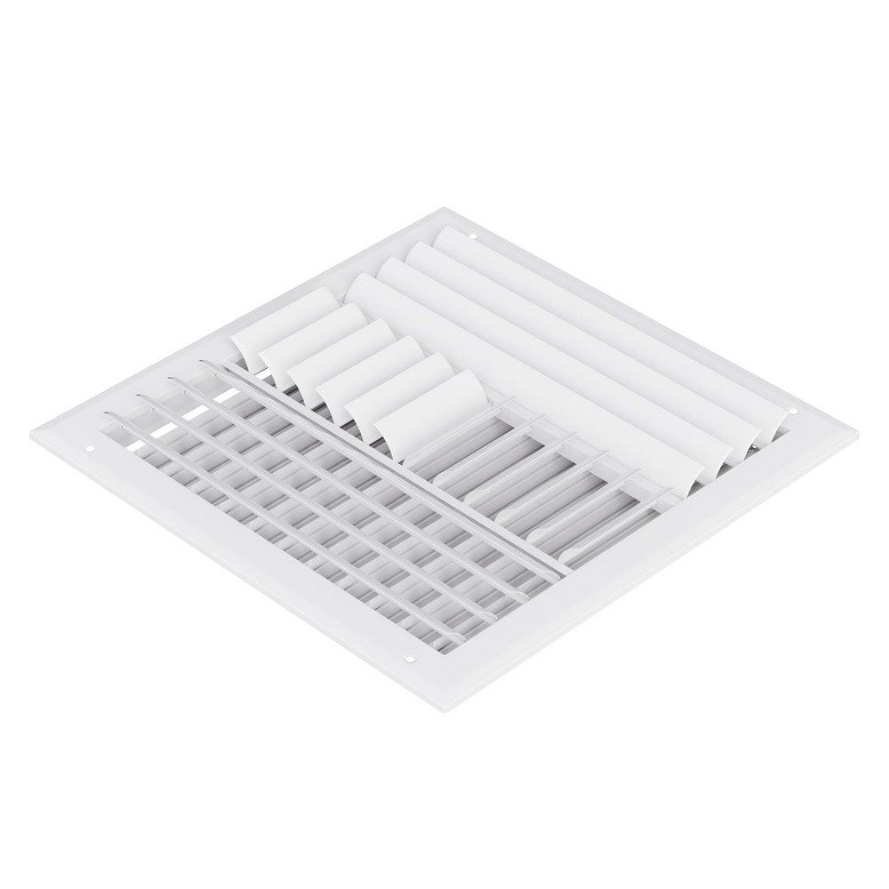PROSELECT&reg; White 12 in. Residential Ceiling & Sidewall Register in White 4-way Aluminum 